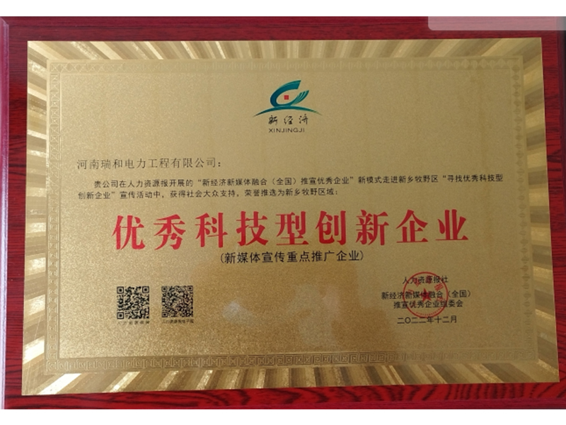 瑞和電力再獲榮譽，助力新鄉(xiāng)地區(qū)**科技型創(chuàng)新企業(yè)發(fā)展